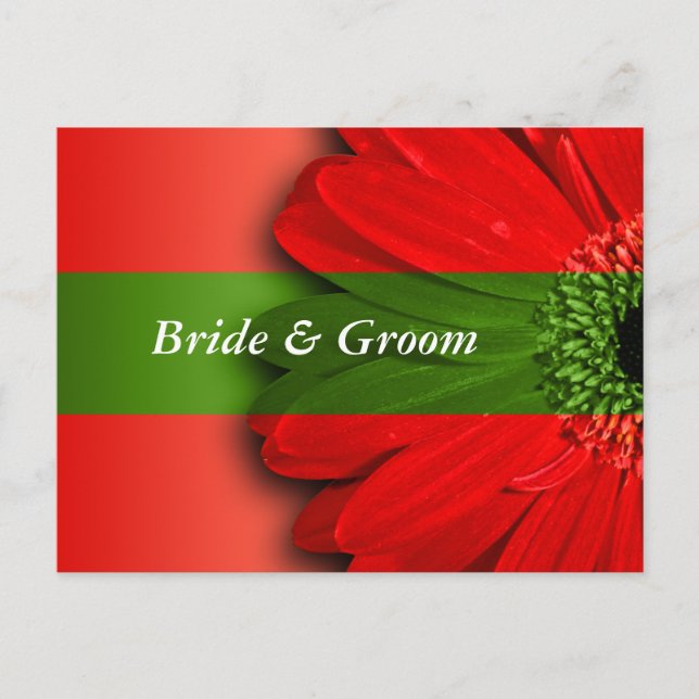 Red Daisy Save The Dates Announcement Postcard (Front)