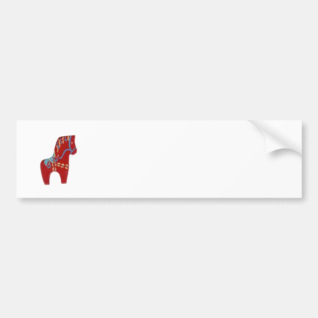 Red Dala Horse Bumper Sticker (Front)