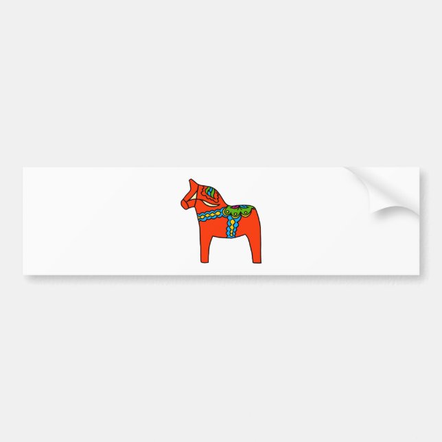 Red Dala Horse Bumper Sticker (Front)
