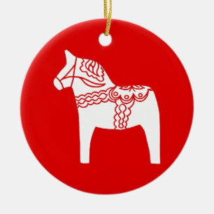 Red Dala Horse Ceramic Tree Decoration