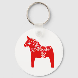 Red Dala Horse Key Ring