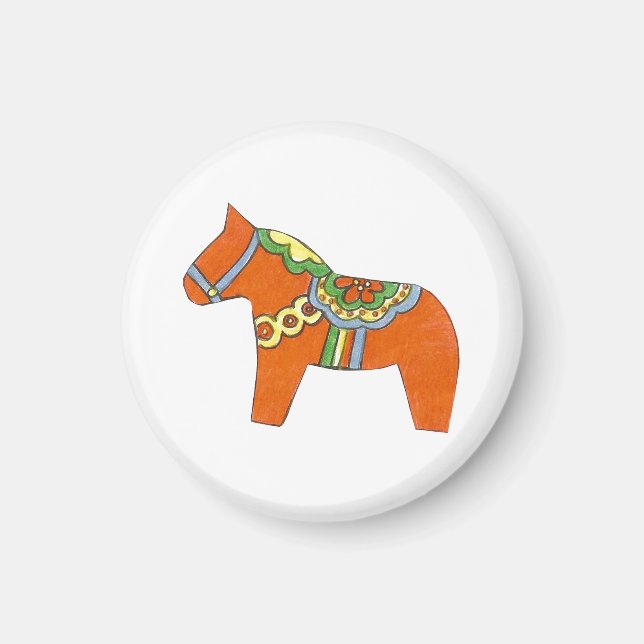 Red Dala Horse Magnet (Front)