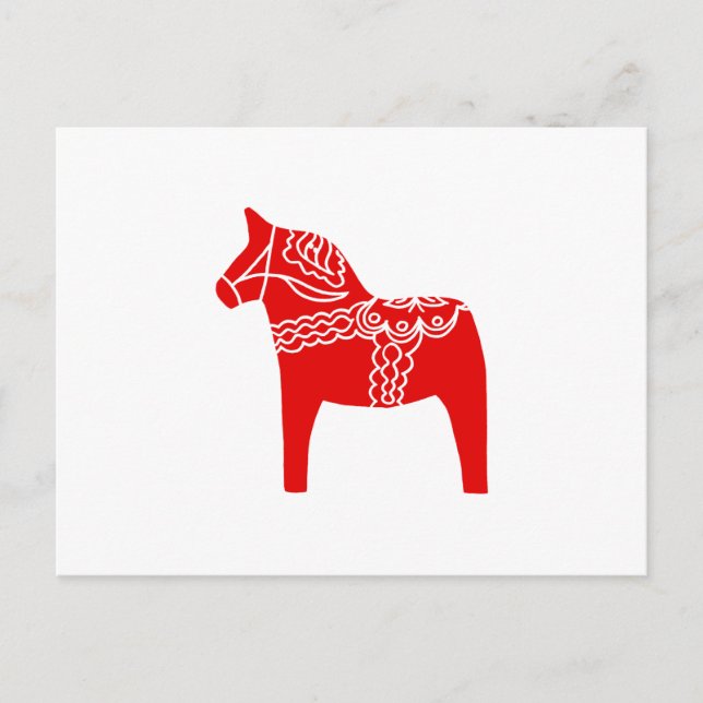 Red Dala Horse Postcard (Front)