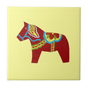 Red Dala Horse Tile