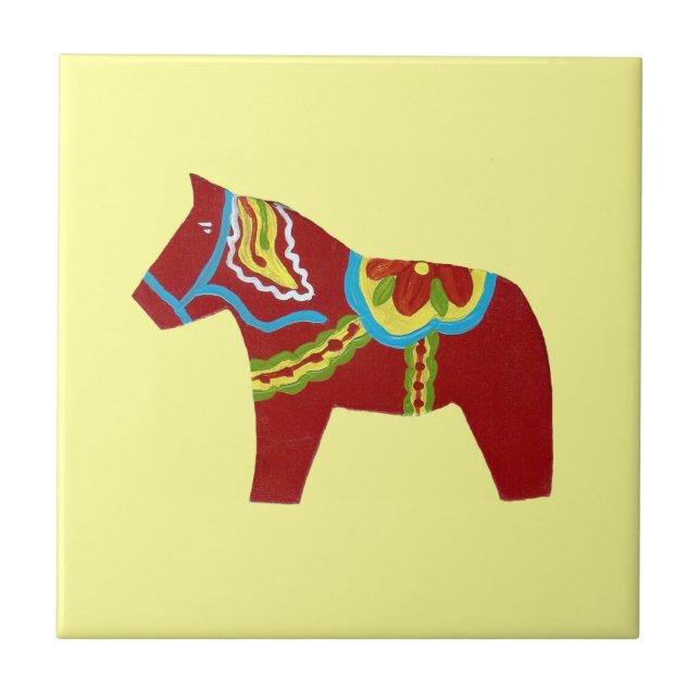 Red Dala Horse Tile (Front)