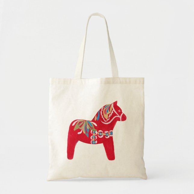 Red Dala Horse Tote Bag (Front)