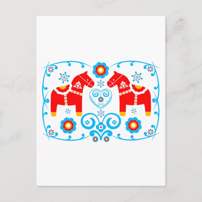 Red Dala Horses Postcard (Front)