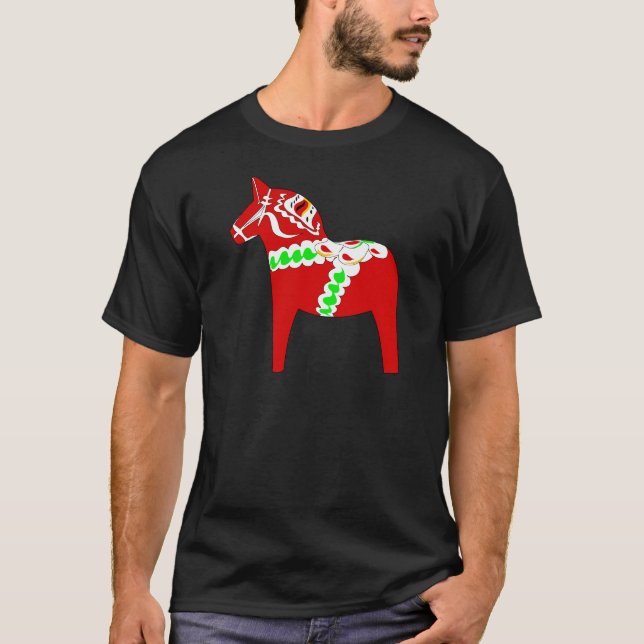 Red Dalarna Horse T-Shirt (Front)