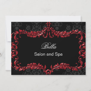 red damask Business Thank You Cards