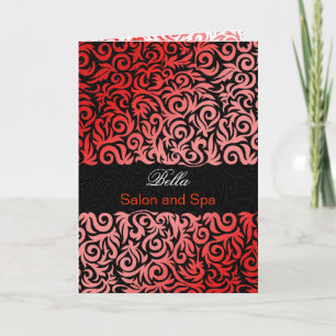 red damask Business Thank You Cards