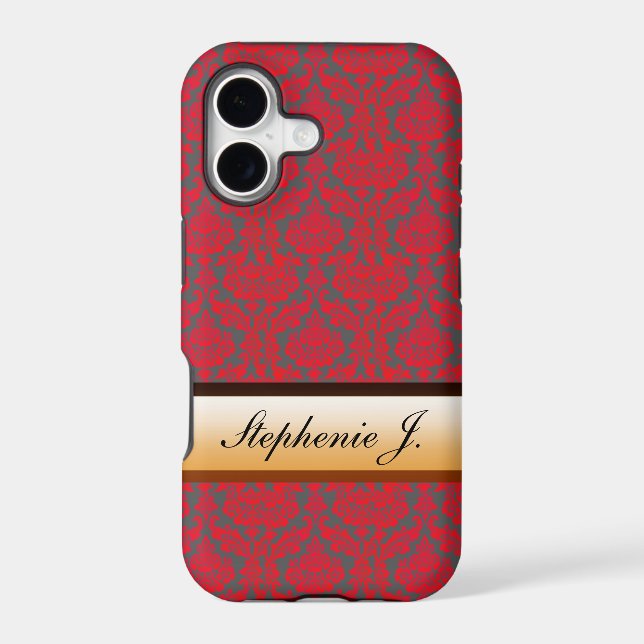 red damask classy iPhone 5 case (Back)