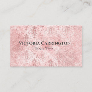 Red Damask Elegant Vintage Typography Business Card