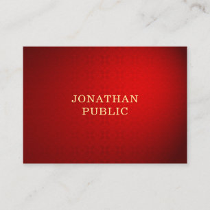 Red Damask Gold Text Elegant Professional Template Business Card