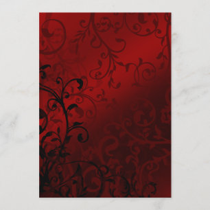 Red Damask Gothic Wedding Invitation