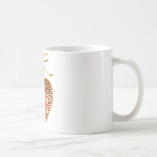 Red Damask Heart Coffee Mug