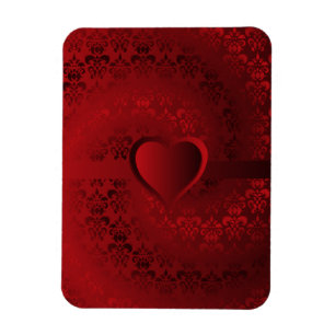 Red damask heart magnet