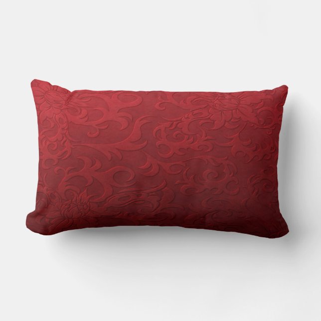 Red Damask Look Cushion (Front)