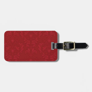 Red Damask Luggage Tag