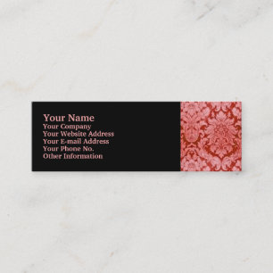 RED DAMASK MINI BUSINESS CARD