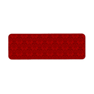 Red Damask Pattern Return Address Label