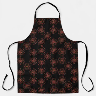 Red Damask Ribbon Reflective Symmetry Pattern Apron