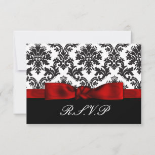 red damask rsvp cards standard 3.5 x 5