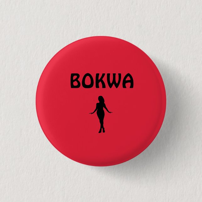 Red Dancer Silhouette Bokwa 3 Cm Round Badge (Front)