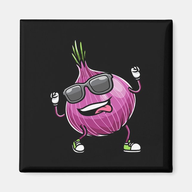 Red Dancing Onion Vegetable  Magnet (Front)