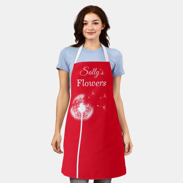 Red Dandelion Apron (Worn)