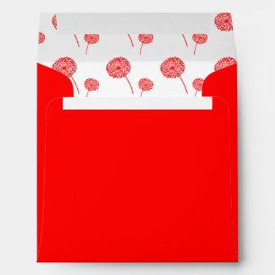 Red Dandelions Pattern Envelopes