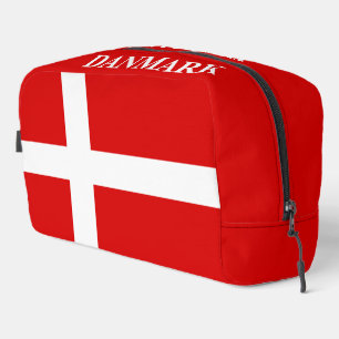 Red Danish flag personalised toiletry travel bag