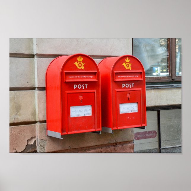 Red Danish Mailboxes Poster (Front)