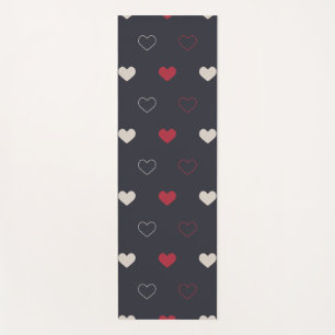 Red & dark Heart Seamless Pattern Cute Minimal Yoga Mat