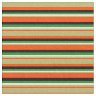 Red, Dark Khaki, Bisque, Forest Green, and Black Fabric
