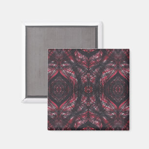 Red Dark Red Abstract Watercolor Art Magnet