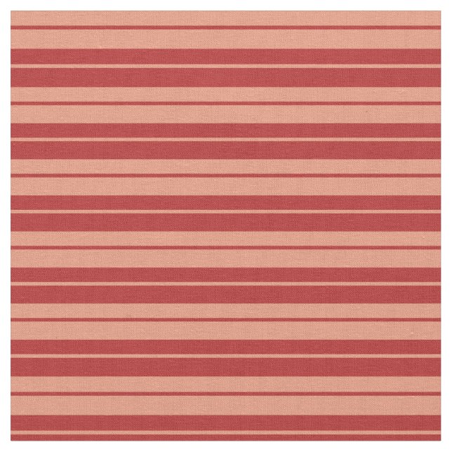 Red & Dark Salmon Pattern of Stripes Fabric (Close Up)