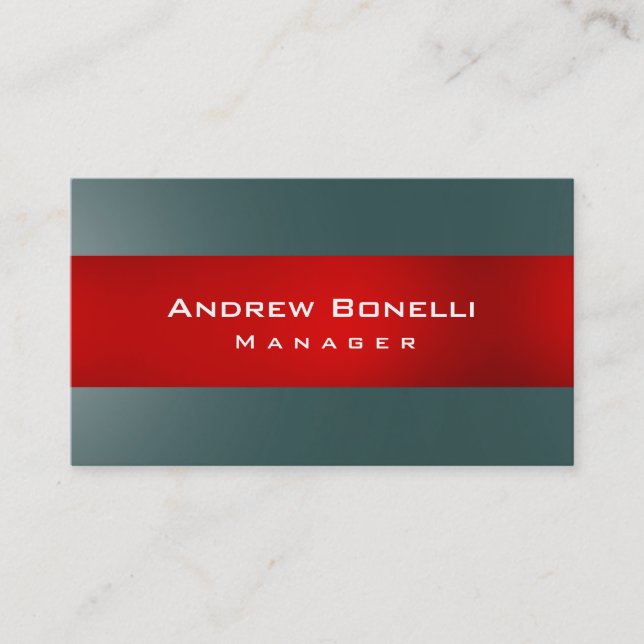 Red Dark Slate Grey Creative Manager Business Card (Front)