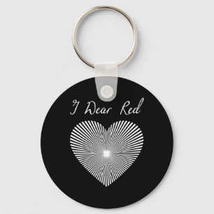 Red Day Heart Ribbon Costume Heart Disease Month Key Ring