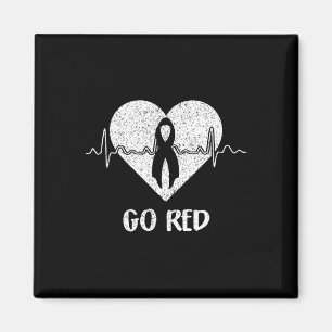 Red Day Heart Ribbon Costume Heart Disease Month Magnet