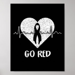 Red Day Heart Ribbon Costume Heart Disease Month  Poster