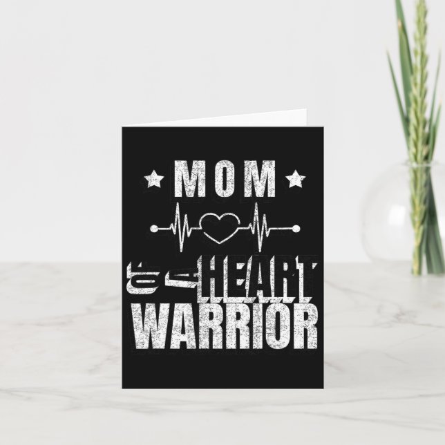 Red Day Mum Of A Heart Warrior Saying  Card (Front)