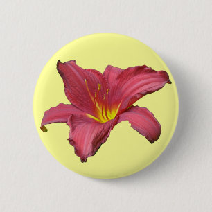 Red Daylily Coordinating Items 6 Cm Round Badge