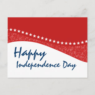 Red Dazzling Star Curves July 4th Postcard