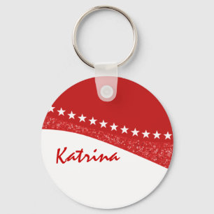 Red Dazzling Star Curves Keychain