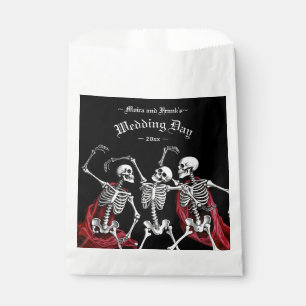 Red Death Dancing Skeletons Gothic Wedding Favour Bag