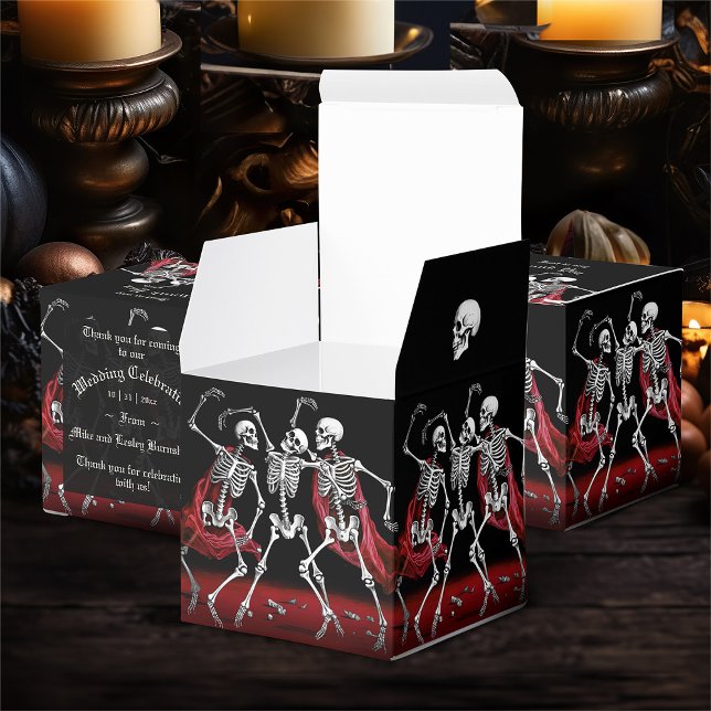 Red Death Dancing Skeletons Gothic Wedding Favour Box (Creator Uploaded)
