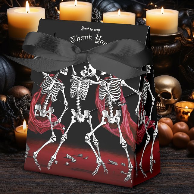 Red Death Dancing Skeletons Gothic Wedding Favour Box (Creator Uploaded)