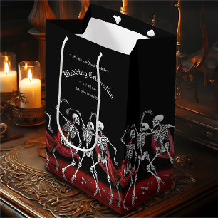 Red Death Dancing Skeletons Gothic Wedding Medium Gift Bag