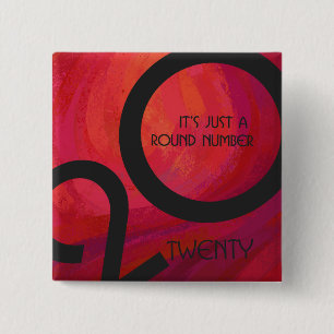Red Decade Birthdday 15 Cm Square Badge