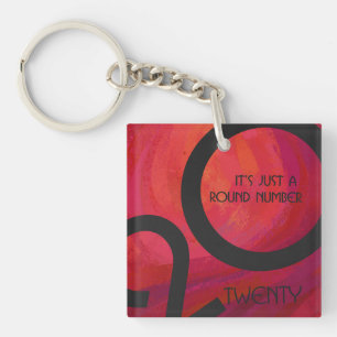 Red Decade Birthdday Key Ring